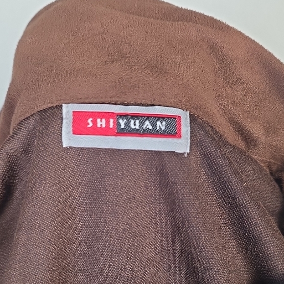 Shiyuan Brown Faux Suede Lace-Up Top – Y2K Retro Piece – Size XS - Picture 6 of 7